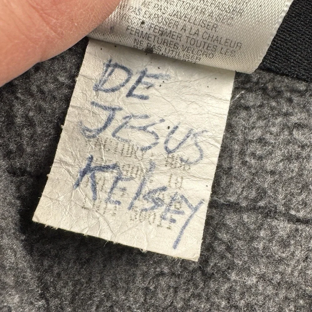 VTG The North Face Mens M Denali Jacket Full Zip Fleece Grey Black 2000s Y2K